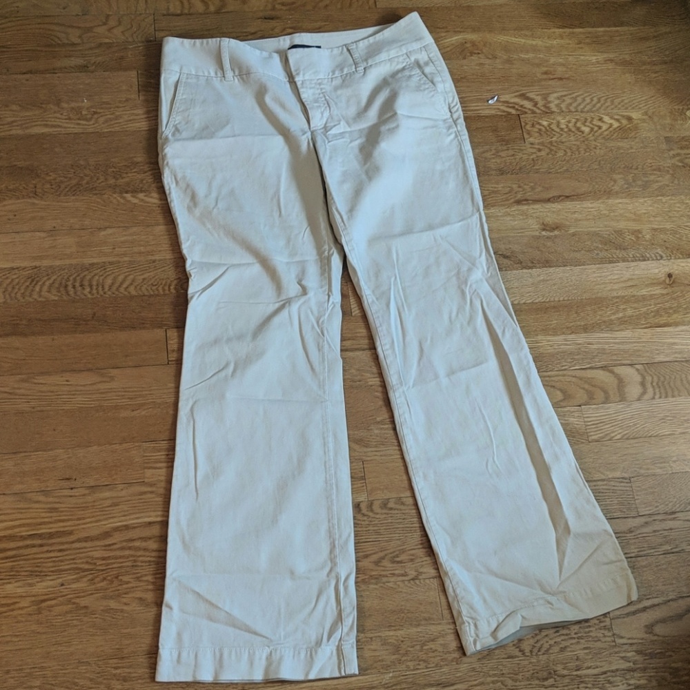Express khaki colored flared business pant